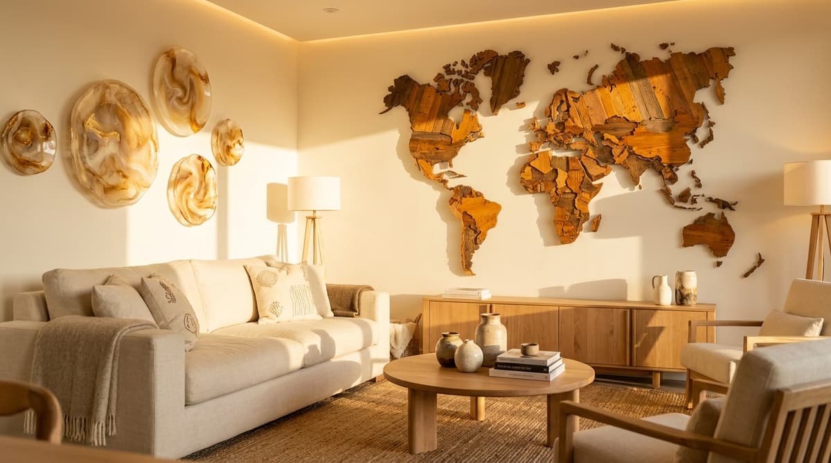 The Timeless Charm of 3D Wooden World Map Wall Art for Modern Interiors
